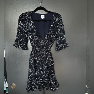 Chic Navy Polka Dot Mini Dress